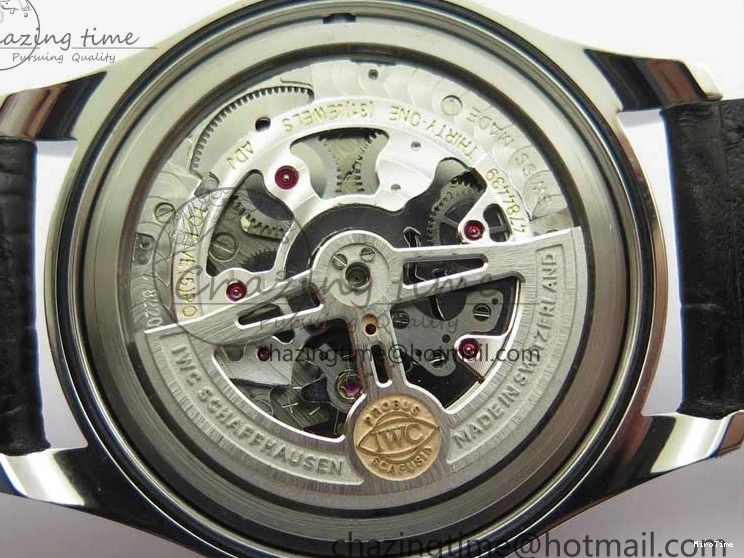 MIROTIME 0502 TimelessDesign Portuguese IW358304 ZF 1:1 Best Edition SS Blue Dial on Leather Strap A 7078
